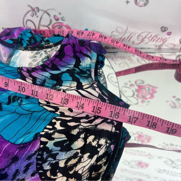 Dress butterfly wings 🪽 cheetah animal print purple blue black long dress - Picture 12 of 13